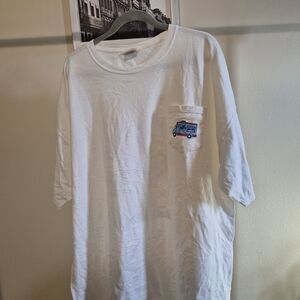 Classic White T-Shirt with Graphic Pocket